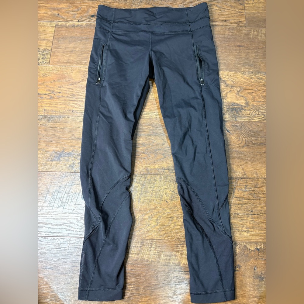 Lululemon inspire tight ll mesh black leggings size 6